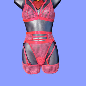 Pink 5 piece lingerie set